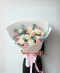 White Rose Pink Carna with Mix of Blue Bouquet - Fresh and Elegant