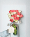 20 Pink and White Tulip Crystal Vase