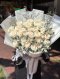 30 White Roses with Snowleaf