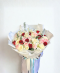 Lily Rose Flower Bouquet - White/Red Tone