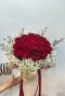 20 red roses vase