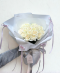 20 white roses - BOW-TIED white wrapping