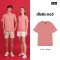 เสื้อยืดคอวี สีพีช