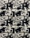 Cotton fabric with graphic letter print