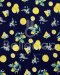 Lemon-print cotton fabric