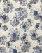 Floral-print cotton fabric with line-art style