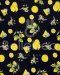 Lemon-print cotton fabric