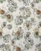Floral-print cotton fabric with line-art style