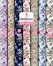 Rose-print cotton fabric