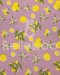 Lemon-print cotton fabric