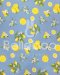 Lemon-print cotton fabric