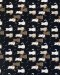 Cat-print cotton fabric