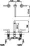 CT2183A ก๊อกผสมอ่างล้างหน้าเซ็นเตอร์ 8 นิ้วพร้อสายน้ำดี รุ่น PATCHWORK