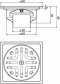 FUVHU-W001DS ตะแกรงกันกลิ่นสี่เหลี่ยม 3.5" ฝากลม ท่อ 1.1/2"