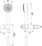 FJVHF-114AJS ฝักบัวกระป๋อง2.1/2"+สายSUS1.5ม.+ที่เสียบ/เม็ดสีเทา