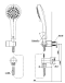 TTSR105EMFUK ฝักบัวพร้อมสาย5ฟังก์+ข้อต่อ รุ่น REI-R