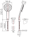KS-15-213-50 ฝักบัวสายอ่อน ปรับน้ำ 3 ระดับ ขนาด Ø 11.6 ซม. พร้อมสายสแตนเลส 304