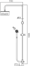 WS-8085S ชุดฝักบัวอาบน้ำแบบผสม ปรับระดับได้ พร้อมตัวปรับทางน้ำ คอ L (หัวฝักบัว 8 นิ้ว)