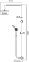 WS-8084R ชุดฝักบัวอาบน้ำ คอ L หัวฝักบัว 8 นิ้ว กลม