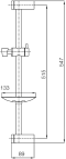WS-8502A ราวปรับระดับ สแตนเลส พร้อมที่วางสบู่