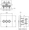 TBV02105T ชุดเปลี่ยนทิศทางน้ำ (เข้า 1 ออก 3) สำหรับก๊อกผสมชนิดฝังผนัง แบบปรับอุณหภูมิคงที่ สำหรับน้ำออก 3 ทาง แบบปุ่มกด*2