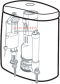 CL5045G-8H TANK FITTING FOR DUAL FLUSH 3/6 l FOR ACASIA PETITE