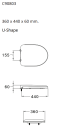 C90803(HM) ฝารองนั่ง U-SHAPE (SOFT CLOSE)