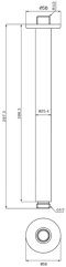 WS-8951-30 ก้านต่อหัวฝักบัวอาบน้ำ ท่อกลม ยาว 30 ซม. แบบติดเพดาน