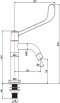 A-1608-10 ก๊อกอ่างล้างหน้า (ก้านปัดยาว) แบบติดเคาน์เตอร์/ขอบอ่าง