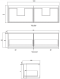 V00045P8#PJ ตู้เก็บของใต้อ่างล้างหน้าแบบแขวนผนัง แบบ อ่างล้างหน้า 2 ใบ พร้อมตู้เก็บของบานเปิดคู่ สำหรับอ่าง C01617