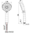 KS-19-233-50 ฝักบัวสายอ่อน ปรับน้ำ 3 ระดับ Ø 9.8 ซม. พร้อมสายสเตนเลส
