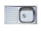 KK-01-011H-63 ชุดอ่างซิงค์ แบบ 1 หลุมมีที่พัก SUS304 หนา 0.6 พร้อมท่อน้ำทิ้ง+คลิปล๊อค 820x470x190 มม.
