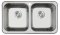 KK-01-020H-63 ชุดอ่างซิงค์ แบบ 2 หลุมไม่ที่พัก SUS304 หนา 0.7 พร้อมท่อน้ำทิ้ง+คลิปล๊อค 795x745x180 มม.