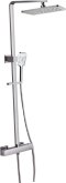 KRS-044-763T ก๊อกผสมติดผนัง (Thermostatic) พร้อมชุดฝักบัว Rain Shower และฝักบัวสายอ่อนปรับน้ำ 3 ระดับ สายฝักบัวแบบ PVC  5 ชั้น