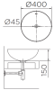 ECW-01-200-55 อ่างล้างหน้า แบบวางบนเคาน์เตอร์ รุ่น ONYX