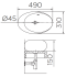 ECW-01-220-55 อ่างล้างหน้า แบบวางบนเคาน์เตอร์