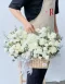 ช่อดอกไม้แจกันดอกไม้โทนสีขาว ตะกร้าดอกไม้ แจกันดอกไม้แสดงความยินดี FW019