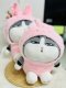 TOY005-M ตุ๊กตาแมวขนนุ่มปุกปุยน่ารัก ใส่หมวก สีชมพู