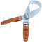 Magrabo Stripe SS Cotton Washed Light Blue 5 cm Metallic Bronze terminals, Silver buckle