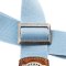 Magrabo Stripe SS Cotton Washed Light Blue 5 cm Metallic Bronze terminals, Silver buckle