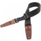 Magrabo Stripe SC Entry Olded Black 5 cm terminali Embossed Flores Brown Silver Buckle