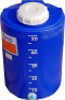 PE Tank 50 liter PE tank, 4.0 mm thick  BLUE TEMA with scale to indicate the amount of chemicals with 1/2 "drain