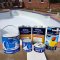 Swimming pool Paint Set ชุดสีทาสระว่ายน้ำครบชุด สำหรับสระ ว่ายน้ำ 50 ตารางเมตร หรือ 30Q (3x7x1.3m) สีรองพื้นEpoxy สียูนิเทน Unithane W-4000 พร้อมทินเนอร์(ทา 4 รอบ)