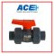 ACE TRUE UNION BALL VALVE 1/2" ABS Handle ABS Ball & Stem PVC Body EPDM Oring