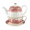 Spode Cranberry Italian 250th Anniversary Tea-for-One Set