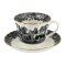 Spode Black Italian 250th Anniversary Teacup and Saucer