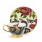 Creatures of Curiosity Dark Floral Coupe Teacup and Saucer