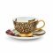 Creatures of Curiosity Leopard Print Coupe Teacup and Saucer