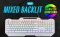 KEYBOARD OKER K527 WHITE (BLUE SWITCH คีย์บอร์ด) Key Switch Mechanical BLUE SWITCH คีย์บอร์ดเกมมิ่ง คีย์บอร์ดวัสดุโลหะ