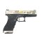 WE Glock17 T3 G-Force GBB  เฟรมดำ สไลด์เงิน ท่อทอง
